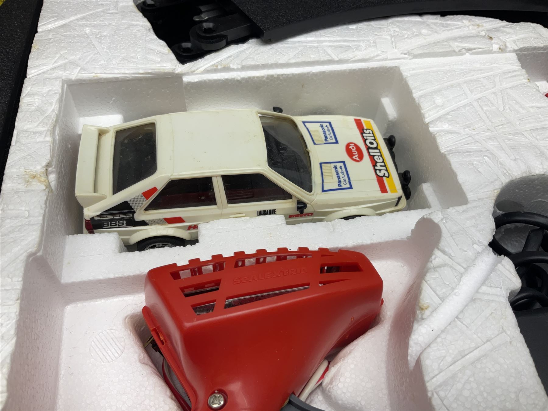 Scalextric - Rallye Internationale set with Audi Quattro and Austin Metro; boxed with instructions