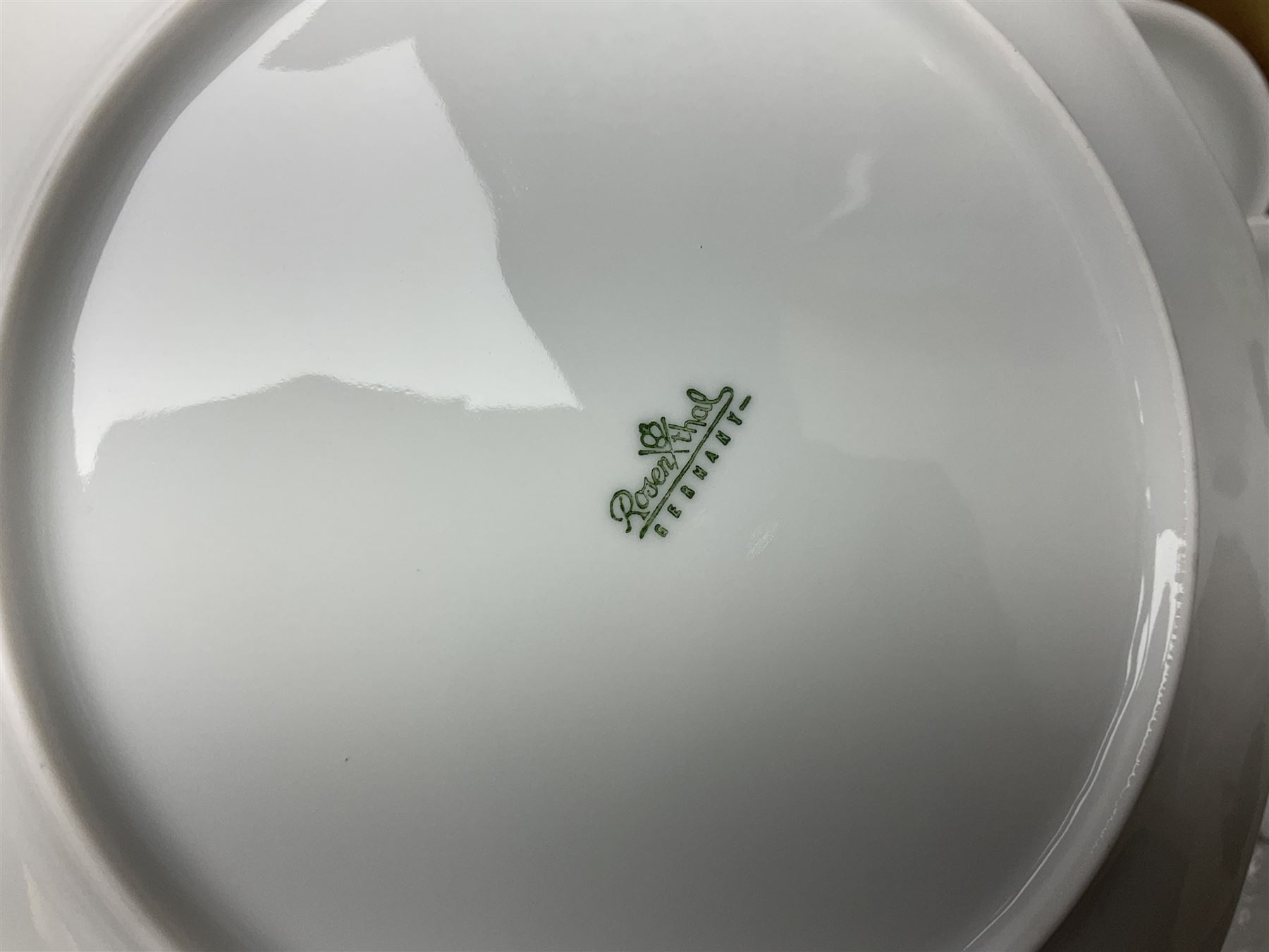 Rosenthal Classical Rose tea and dinner service for eight, including teapot, coffee pot, milk jug, covered sucrier, cups and saucers, dinner plates, serving dishes etc 