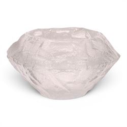 Glasbruk bowl by Gote Augustsen for Ruda, of textured dimond form, H12cm
