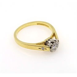  18ct gold diamond ring illusion set with diamond set shoulders  