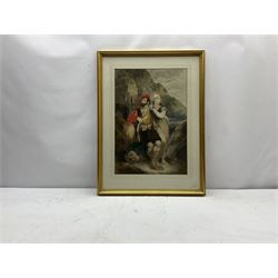 Thomas Uwins (British 1782-1857): The Soldier and his Girl, pen ink and watercolour over pencil signed 46cm x 32cm