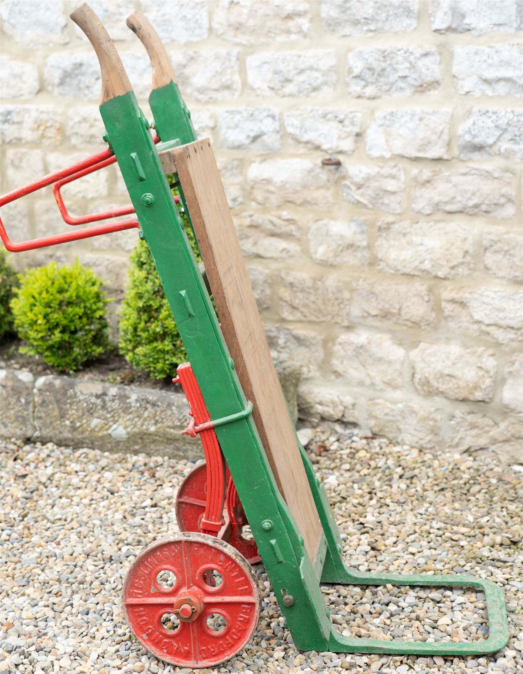 20th century porters sack barrow, the wheels marked H. G Slingsby Patentee Bradford & London 