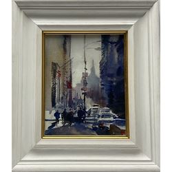 Colin Swinton (British Contemporary): 'City Silhouettes', watercolour signed, titled verso 24cm x 19cm