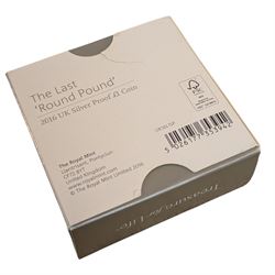Three The Royal Mint United Kingdom silver proof coins or sets, comprising 1989 two pound coin two coin set with 'Tercentenary Of The Claim Of Rights' and 'Tercentenary Of The Bill Of Rights, 2016 'The Last Round Pound' and 2016 'The Last Round Pound' piedfort, all cased with certificates 