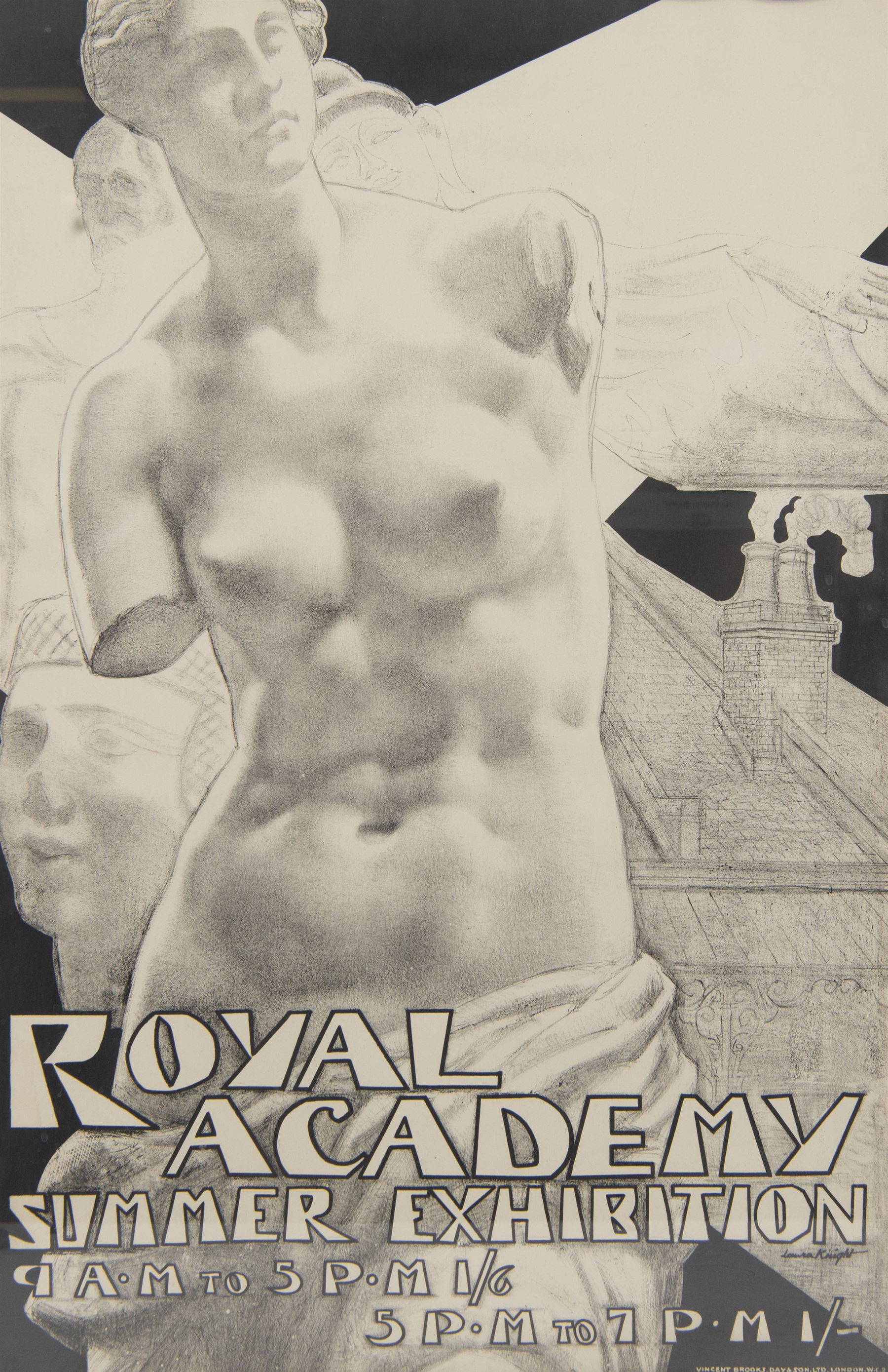 After Laura Knight (British 1877-1970): 'Royal Academy Summer Exhibition', monochrome poster c1930's pub. Vincent Brooks Day and Son London 75cm x 50cm
