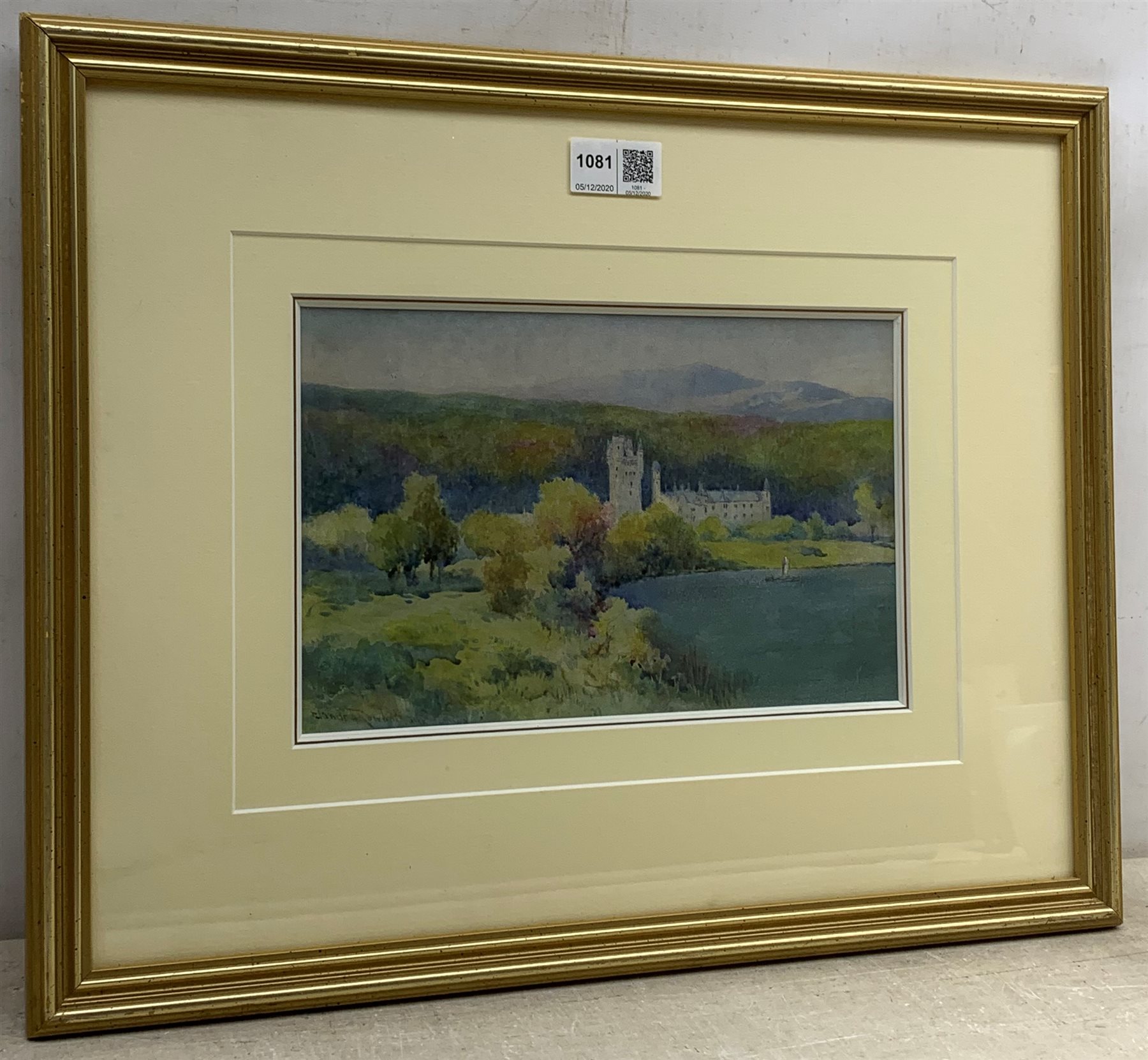 Claude Hamilton Rowbotham (British 1864-1949): 'Balmoral Castle', watercolour signed, original title verso 16cm x 25cm
