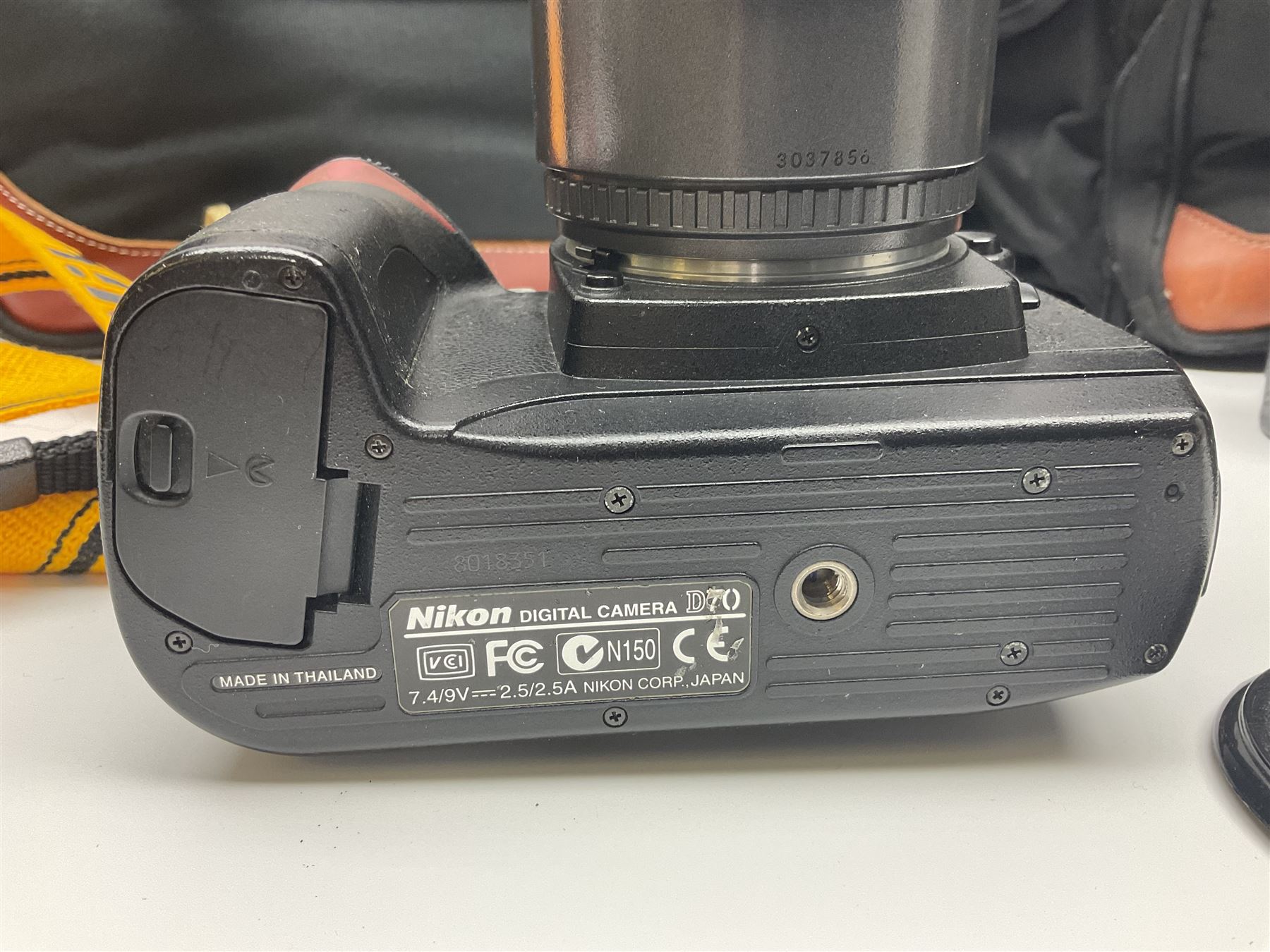 Four camera bodies, to include, Ricoh KR-10 serial no. 38826, Pentax MZ-M serial no. 4185969 with 'SMC Pentax- M 1:3.5 28mm' lens, Canon EOS500 serial no. 080927, with 'Sigma Zoom 100-300mm 1:4.5-6.7 DL'  lens etc, with other camera lenses and equipment 