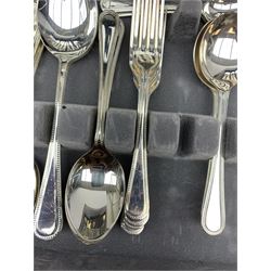 Canteen of silver-plated bead pattern cutlery, eight covers in case 