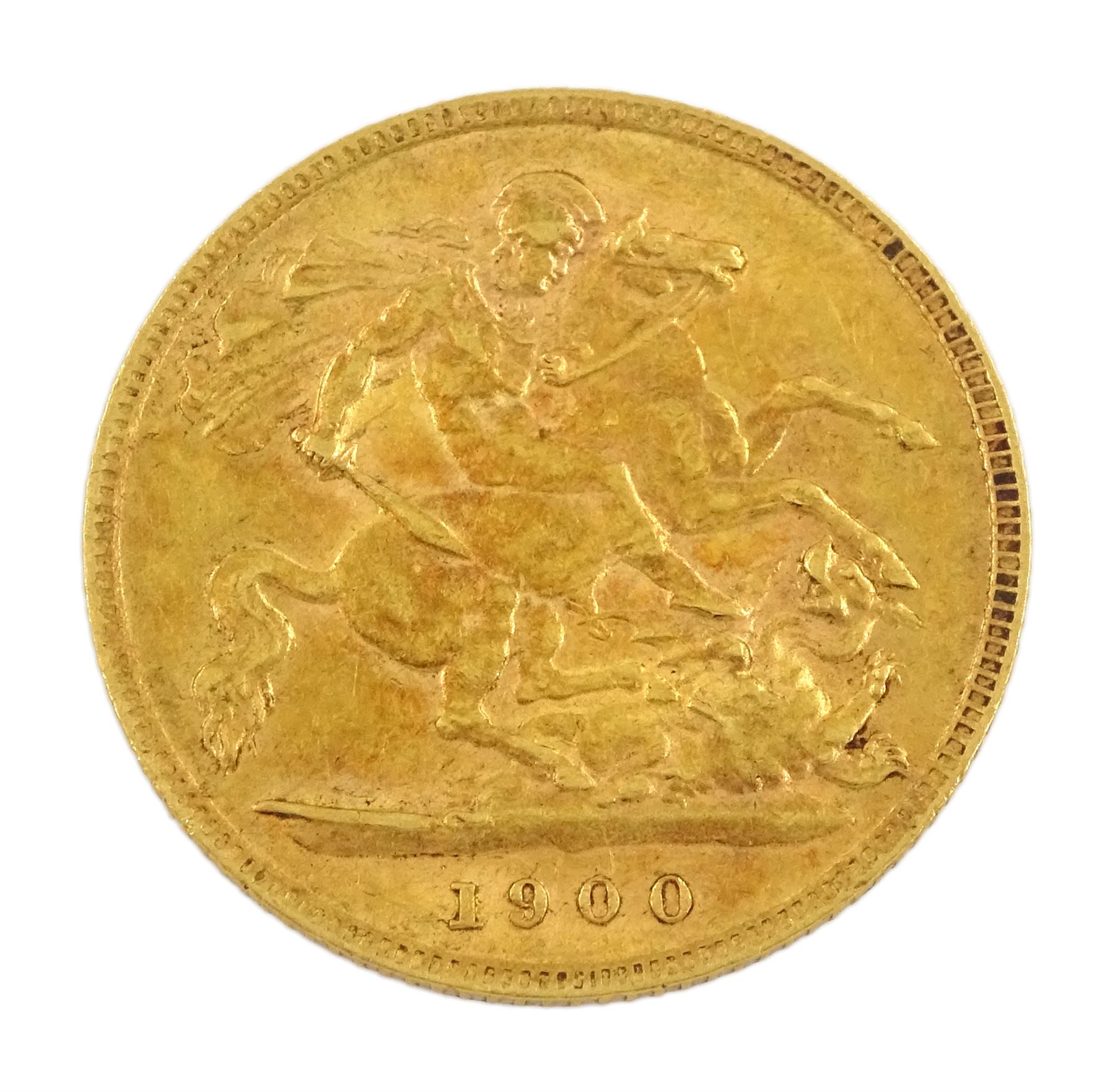 Queen Victoria 1900 gold half sovereign coin