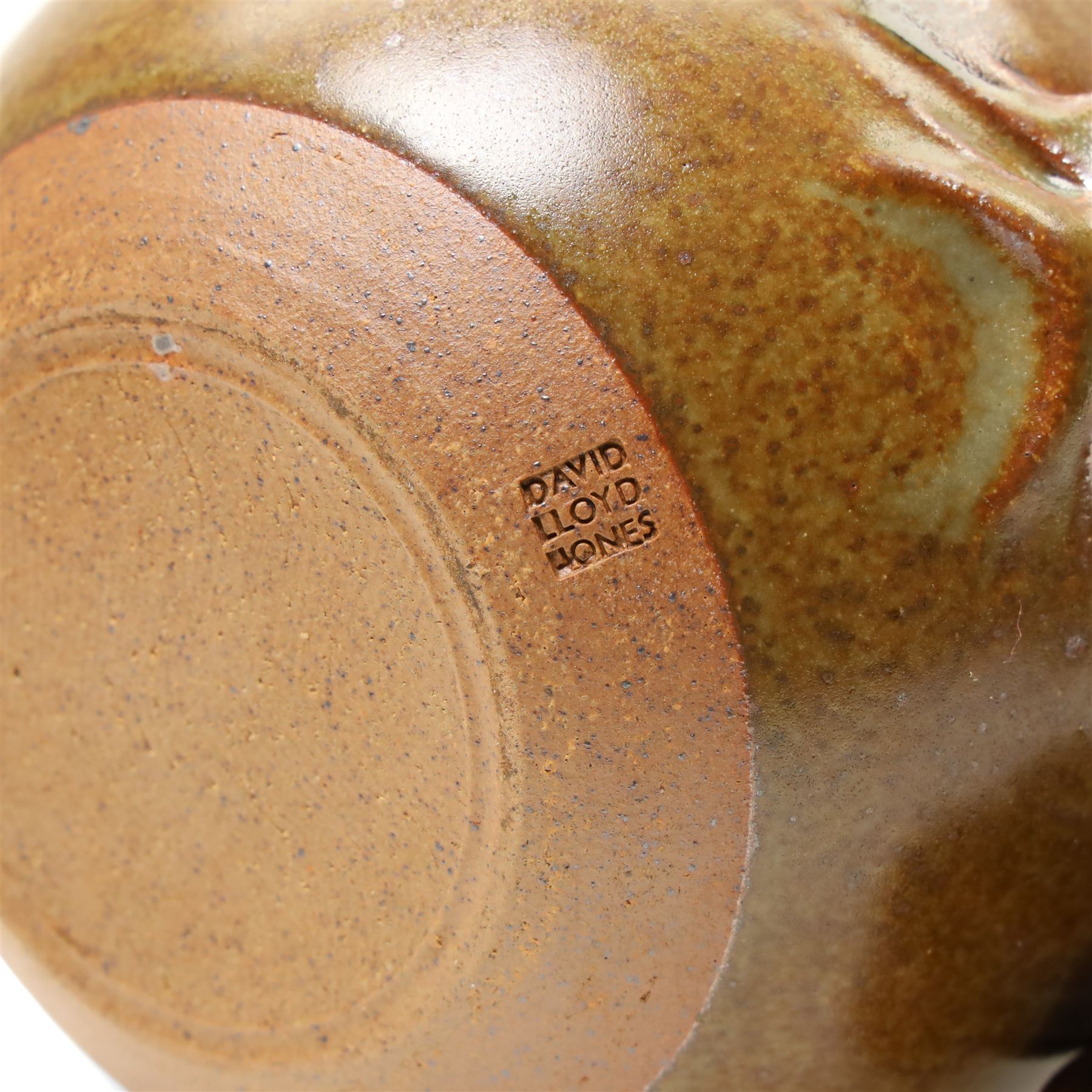 David Lloyd Jones (1928-1994): Three works, a large jug and two teapots, in typical brown glaze, each stamped, larger jug H39cm (3)