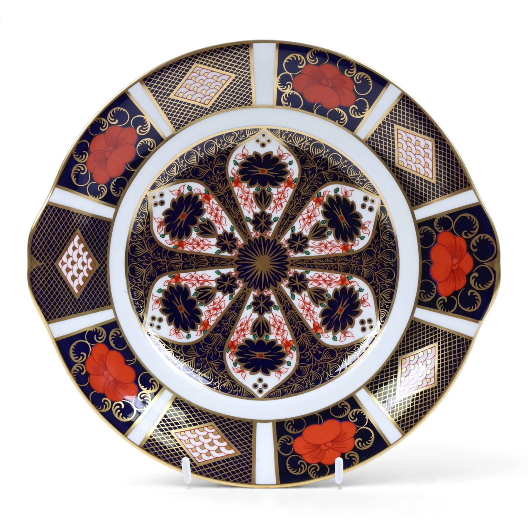 Royal Crown Derby Old Imari 1128 two cake plates and octagonal plate, octagonal plate D23cm