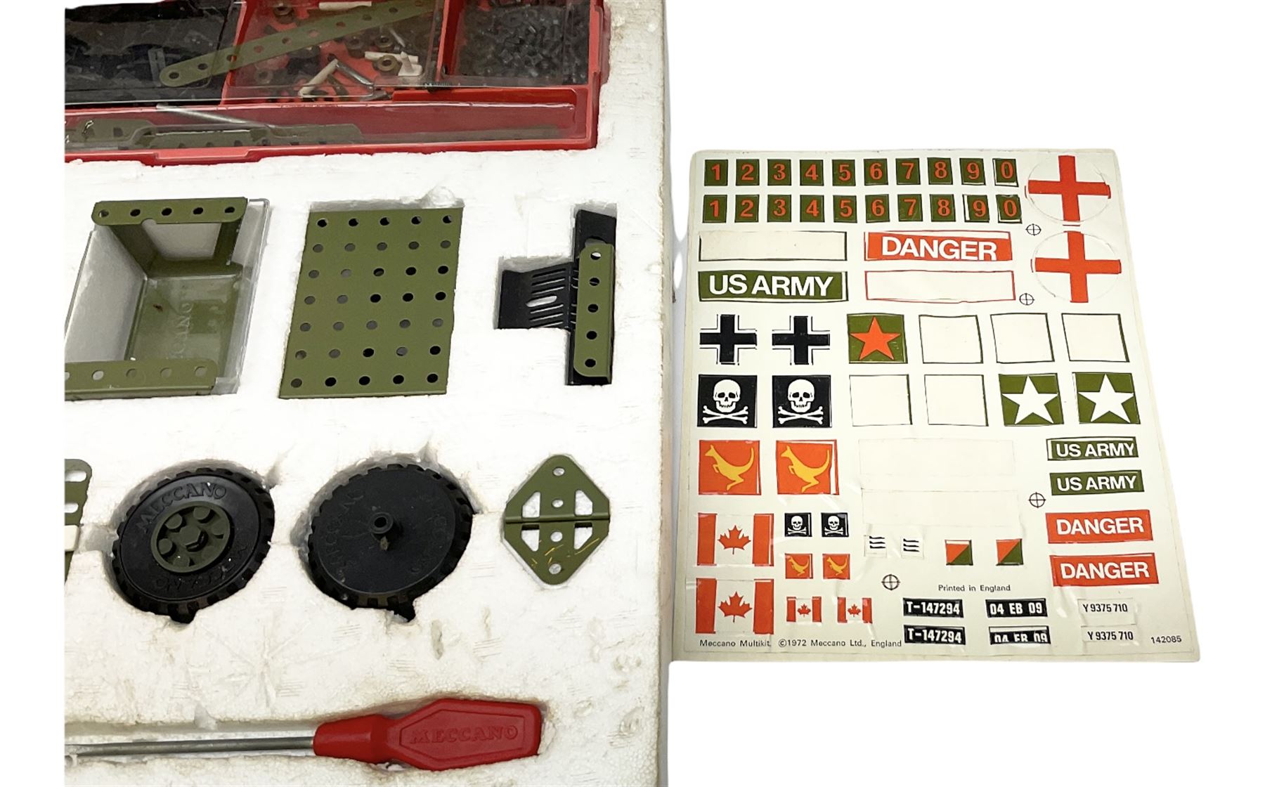 Meccano - unopened Multimodels Set No.6024139; Army Construction Set, boxed with instructions and part used decal sheet; and part No.2 Motorised Construction Set, boxed with instructions (3)