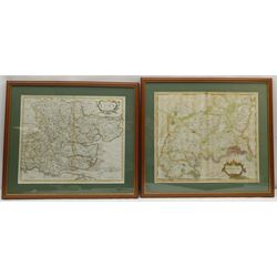 Robert Morden (British c.1650-1703): 'Middlesex' and 'Essex', two engraved maps with later hand-colouring, max 37cm x 43cm (2)