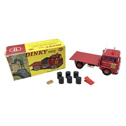 Dinky - Bedford TK coal lorry No.425, all red body with silver chassis and red plastic hubs, complete with roof sign, red plastic scales and six coal sack; boxed