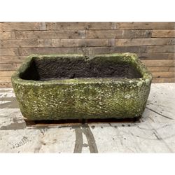 Large 19th century D shaped stone trough