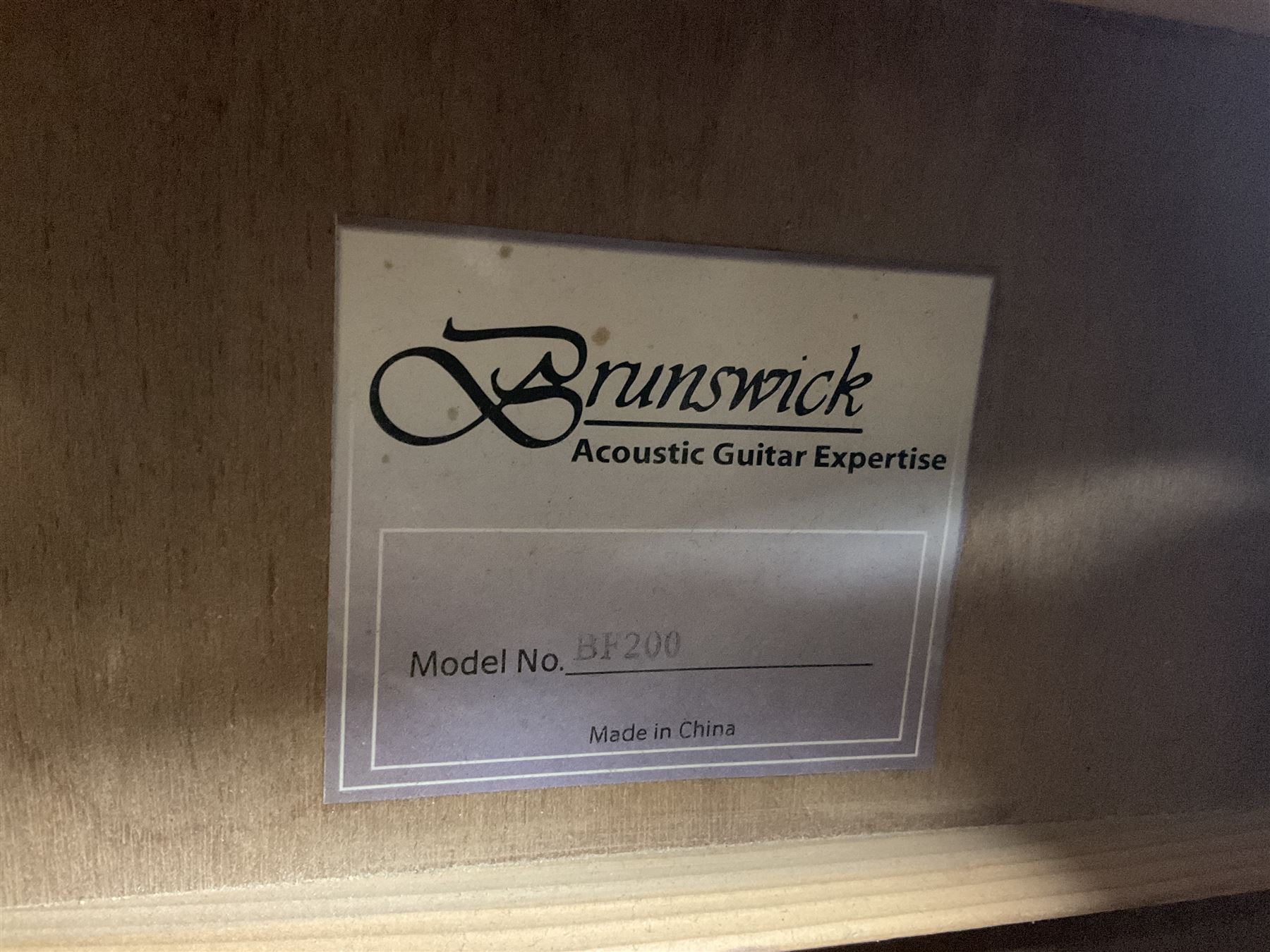 Rally five-string banjo with mahogany solid back L101cm in soft carrying case; and Brunswick Model BF200 acoustic guitar L103cm; with small quantity of instructional DVDs and booklets