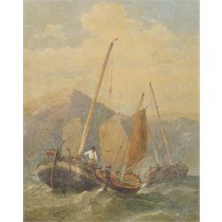 George Henry Andrews (British 1816-1898): Boats on Stormy Seas, watercolour signed and dat...