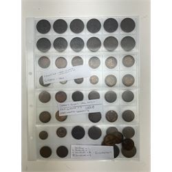 Interesting collection of 18th century and later Commonwealth and international coins, including India, Rhodesia, South Africa, Spain, Italy, Netherlands, Palestine, Russia, canada, Greece, Jersey, Guernsey, Germany, France, etc, including many silver examples