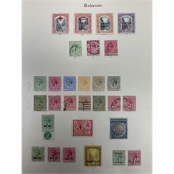 Antigua Queen Victoria and later stamps, including War stamp overprints etc and Bahamas Queen Victoria and later stamps, including Crown Colony, War Charity and other overprints etc, housed on pages