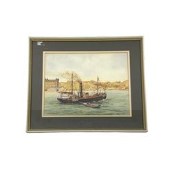 Harry A Teale (20th century): Yarmouth Fishing Boat 'South Bay Scarborough 1911', watercolour signed and titled 31cm x 40cm