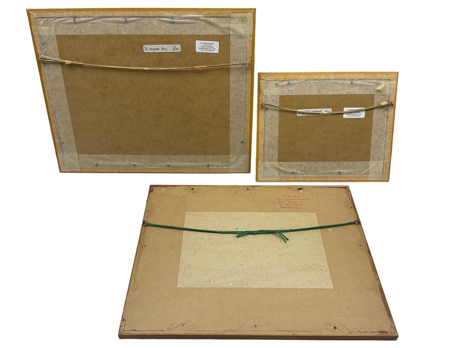 Don Micklethwaite (British 1936-): 'Inner Harbour - Scarborough' 'Cayton Bay' and 'Blenheim', two watercolours and one pen and ink sketch signed, all with titles verso max 21cm x 30cm (3)