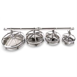 Set of four Remo Roto Toms, with Weather King CS batter heads and chrome tension frames, contained within a fitted carrying case