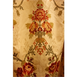 Pair 'James Brindley of Harrogate' floral pattern curtains, thermal lined, with pencil pleat heading, 140cm, Drop - 216cm  