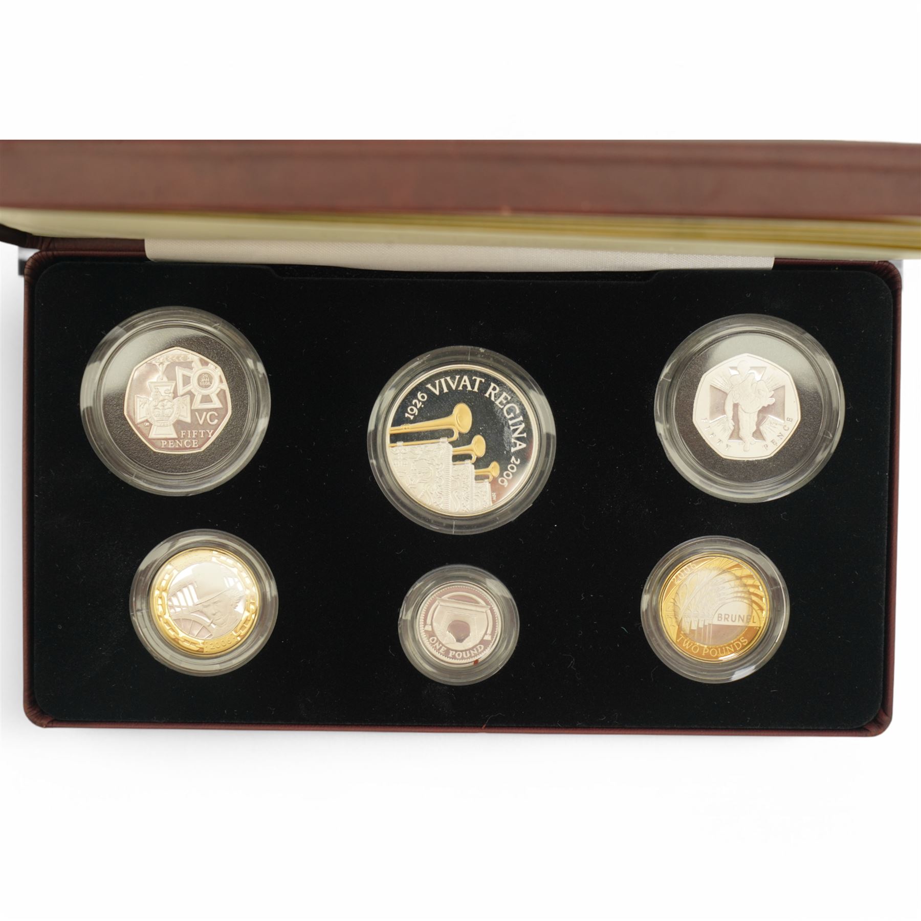The Royal Mint United Kingdom 2006 silver proof piedfort six-coin collection, cased with certificate
