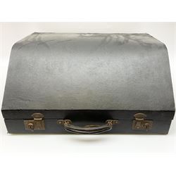 Italian Mantovani piano accordion with Art Deco style black and white case, twenty-four keys and one-hundred and twenty buttons L52cm in carrying case