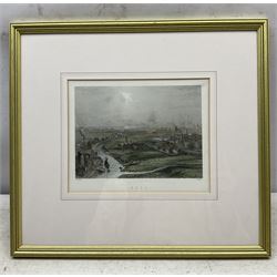 George Hawkins (British 1819-1852) after William Richardson (British fl.1842-1877): 'Whitby Abbey Church Yorkshire from the South West', lithograph with hand colour 30cm x 48cm; After Henry Warren (British 1794-1879): 'Leeds' 'Bradford' and 'Hull', set three engravings with hand colour 14cm x 19cm (4)