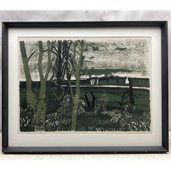 Rosamund Steed (British 1937-2021): 'Deben Snow I', screenprint signed, titled, dated 1962 and numbered 12/20 in pencil,  46cm x 63cm 