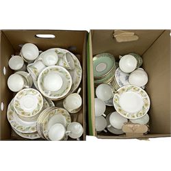 Tea and dinner wares, including Duchess greensleeves design, approximately 56 pieces, crown china imperial design, approximately 20 pieces and colclough pattern number 8378 approximately 20 pieces, two boxes.