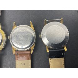 Seven manual wind wristwatches including Tissot, MuDu, Record, Roamer, Ramino, Aerolux and Vertex and three automatic wristwatches including Tissot Seastar, Penguin and Carronade
