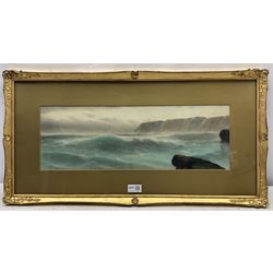 Garman Morris (British fl.1900-1930): ‘On the Cornish Coast at Newquay’, pair watercolours signed and titled 18cm x 53cm (2)