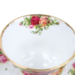 Royal Albert Old Country Roses part tea and dinner service, including teapot, milk jug, six tea cups and saucers, six side plates and six dinner plates