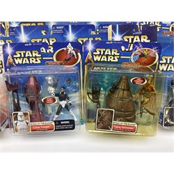 Star Wars - twenty-nine carded action figures comprising fourteen Attack of the Clones; six The Empire Strikes Back; four Return of the Jedi; and five others; all unopened blister packs (29)