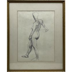 Anne Isabella Brooke (British 1916-2002): Female Nude Life Study, pen and ink dated 5th Feb. '94, 49cm x 36cm
Notes: painter and teacher born at South Crosland, Yorkshire principally known for her landscape oils. She attended Chelsea School of Art 1937-39, Huddersfield School of Art 1939-41 and London University. Lived in Harrogate