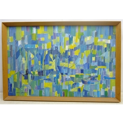 Lewis Creighton (British 1918-1996): Scarborough Harbour Abstract, oil on board signed 56cm x 86cm