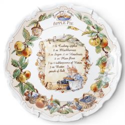 Eight Royal Doulton Brambly Hedge plates from the The Recipe Plate Collection, comprising 'Nettle Soup', 'Strawberry Shortcake', 'Mushroom Tart', 'Apple Pie', 'Elderflower Wine', 'Crystallized Violets', 'Blackberry Sorbet' and 'Honey & Nut Biscuits' (8)