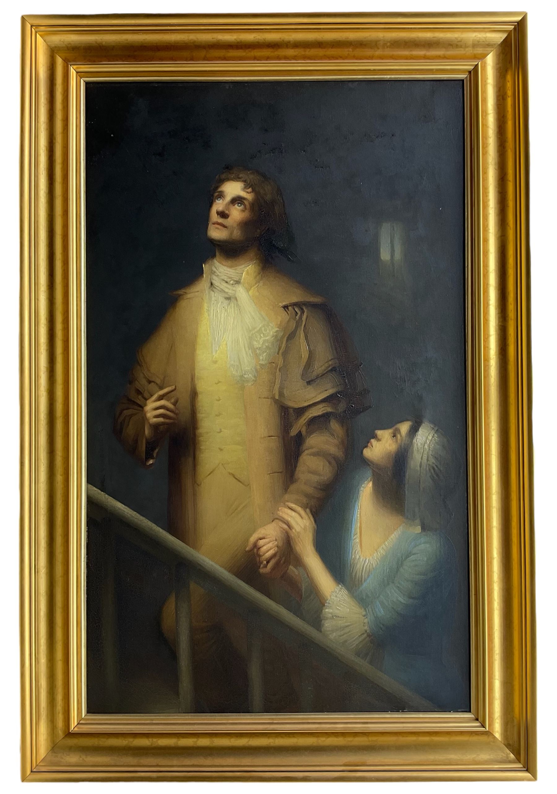 Harry Windsor-Fry (British 1862-1947): A Noise on the Stairs, oil on canvas signed 109cm x 66cm 
Provenance: private collection, purchased David Duggleby Ltd 4th November 2006 Lot 37; from the estate of Edward Henry Carson, Baron Carson (1854-1935)