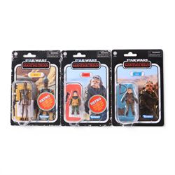 Thirteen Hasbro Kenner Star Wars The Mandalorian figures, including Retro Collection examples, comprising Kuill x2, The Armorer, The Child, Bo-Katan Kryze, R5-D4, IG-11, The Mandalorian, Cara Dune, Greef Karga, Moff Gideon x2 and Imperial Death Trooper, all carded