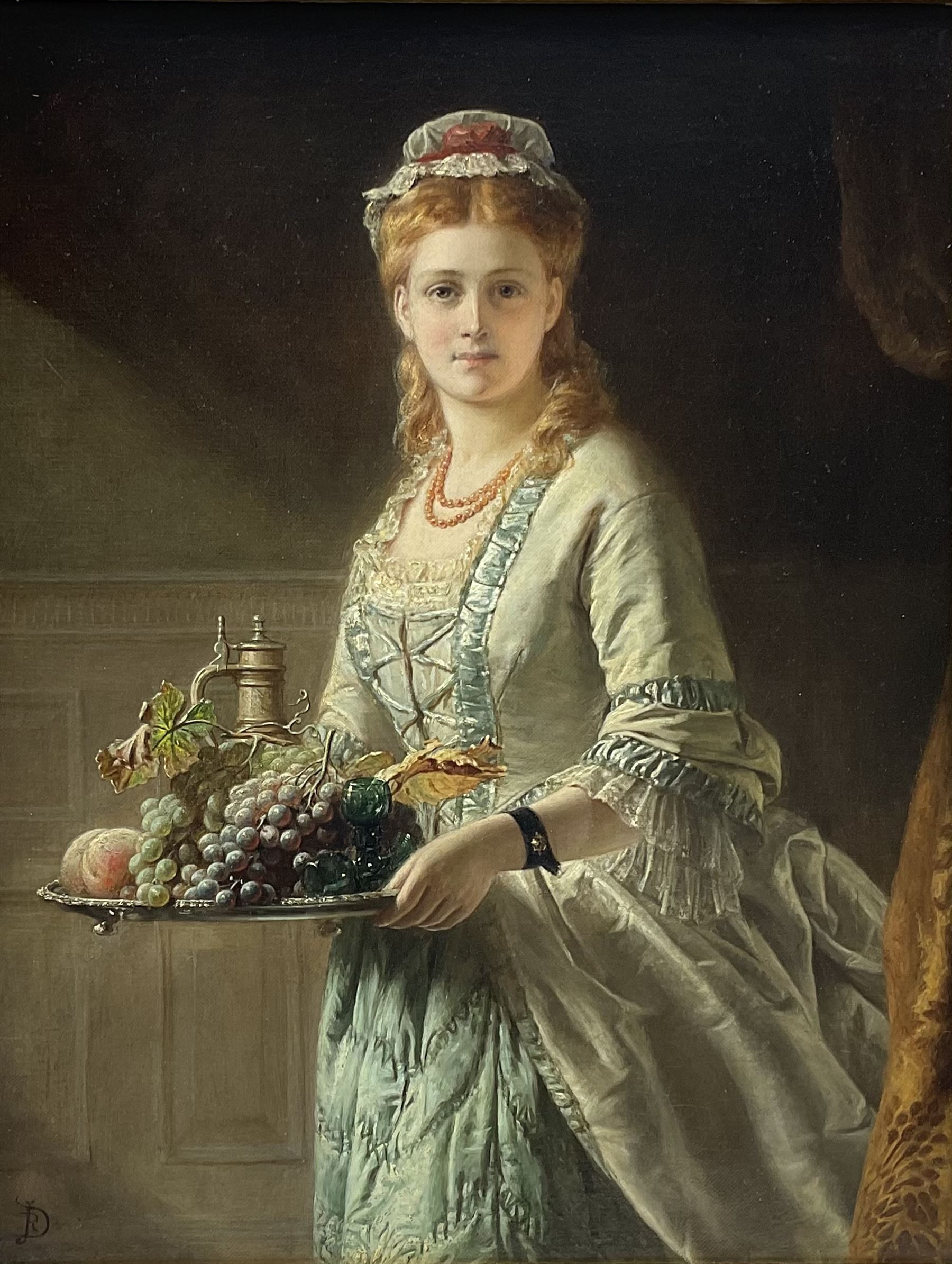 John Robert Dicksee (British 1817-1905): 'The Daughter of the House', oil on canvas signed with monogram, titled verso 45cm x 34cm
