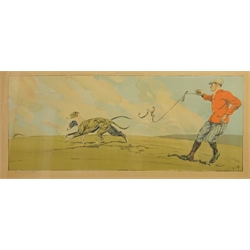  Hare Coursing, three colour lithographs signed in pencil by Edward Frank Gillett (British 1874-1927) max 19.5cm x 46cm (3)  