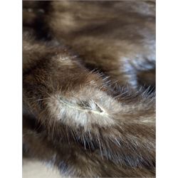 Marshall & Snelgrove three quarter length mink fur coat, together with mink hat, stole, shawl