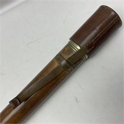 W Ottway & Co Ltd Ealing London single-draw telescope pattern 373, dated 1941 with broad arrow mark; sliding lens shroud and leather covered body with captive lens cover, serial no.2669, L60cm fully extended