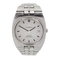 Omega Constellation gentleman's stainless steel automatic chronometer wristwatch, Cal. 1001, Ref. 166.055-168.046, serial No. 33164008, with date aperture, on Omega stainless steel strap