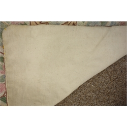  Kashmiri hand stitched silk chain beige ground rug, repeating border, 168cm x 118cm  