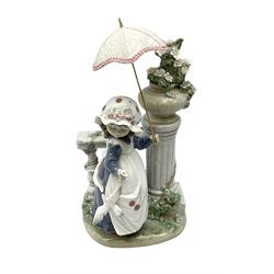 Lladro figure Glorious Spring, modelled as a girl holding a flower and parasol, no. 5284, H32cm