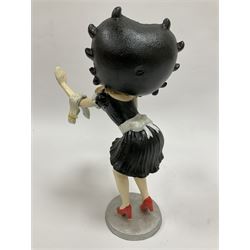 Cast metal Betty Boop, holding a waitress tray, H30cm