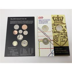 The Royal Mint United Kingdom 2013 annual coin set, in card folder 